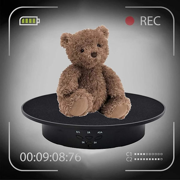 2023 Motorized Display For Electric Turntable 90-180-360 Degrees, Load 8 Kg, Diameter 20 Cm, With 5 Pvc Bottoms (black)