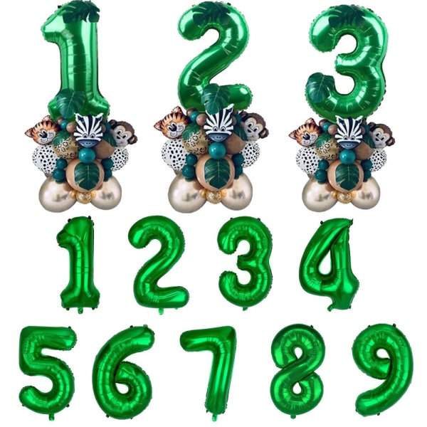 Mordely Djurnummerballonger Digitalballongset SET 1 Number 1