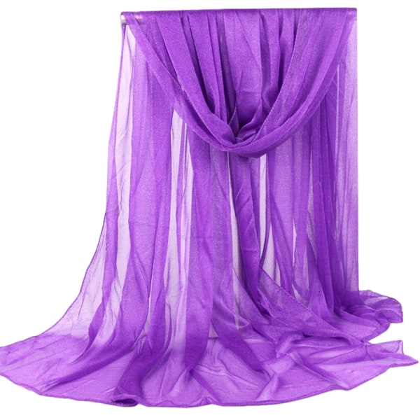 Mordely Kvinnors Enfärgad poncho i enfärgad sidensjal Dark purple 165*85cm