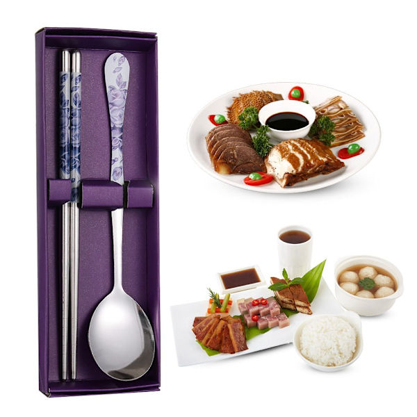 Mordely kpl/ set Lusikka Chopsticks Ruokailuvälinesetti Set 2