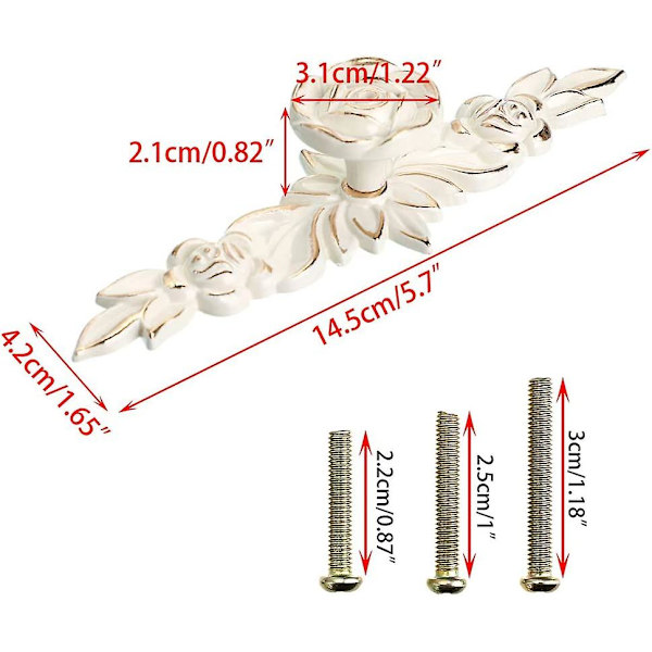 2023 5pcs Leaf Shaped Door Handle Retro Cupboard Door Knob Decorate Drawer, Dresser, Cupboard, Cabinet Etc. (14.5cm) (golden)