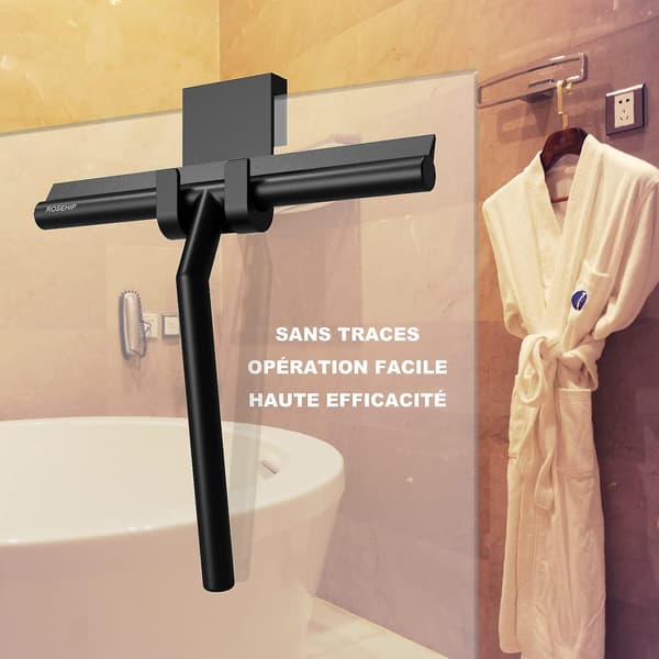 2023 Shower Squeegee, Bathroom Squeegee, With Hanging Hook, 21 Cm Black Super Long Handle For Effective Cleaning - Window Squeegee For Bathroom