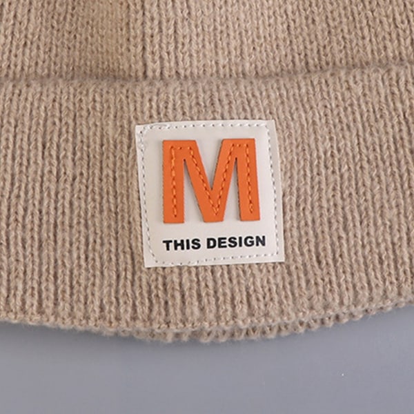 Mordely Brev Stickad Mössa Pullover Mössa GRÅ grey