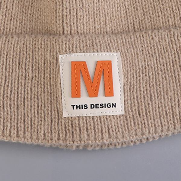 Mordely Brev Stickad Mössa Pullover Mössa VIT white