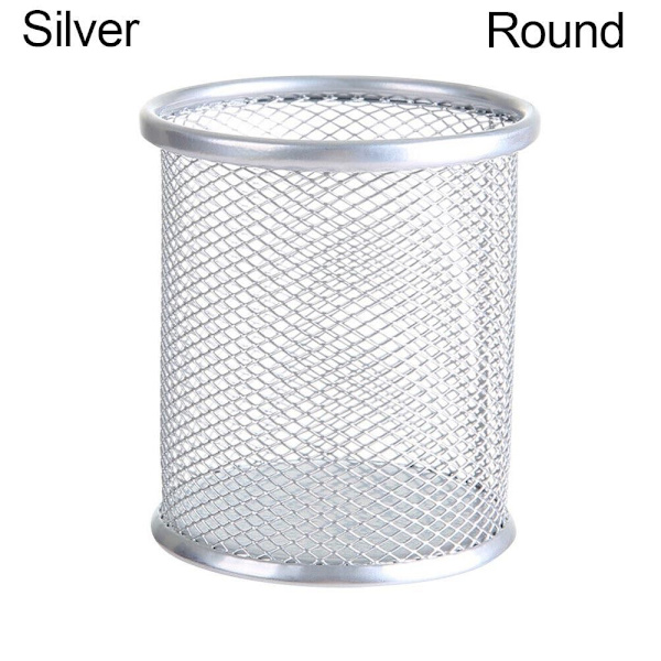 Mordely Mesh Pen Pot Pennhållare SILVER RUND Silver Round-Round