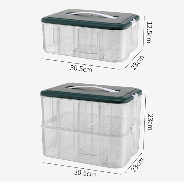 Mordely Leksaker Förvaringslåda Diverse Container GRÖN 2 LAYER 2 LAYER Green 2 layer-2 layer