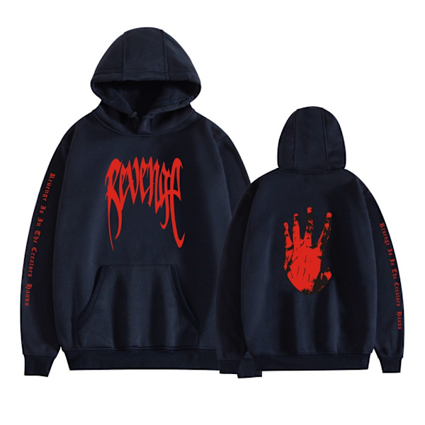 Mordely Unisex Xxxtentacion Pullover Hoodie Midweight Huvtröja Navy S