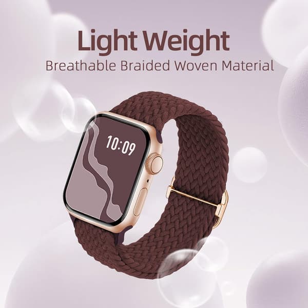 Flätad Stretchy Solo Loop kompatibel för Apple Watch Band 4pcs 4 42/44/45/49mm