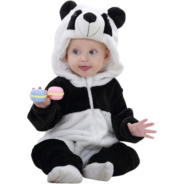 Mordely Unisex Baby Romper Winter and Autumn Flannel Jumpsuit Animal Cosplay Outfits Panda 70CM