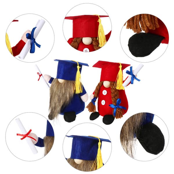 Graduation Gnome Ansiktsfri docka BLÅ