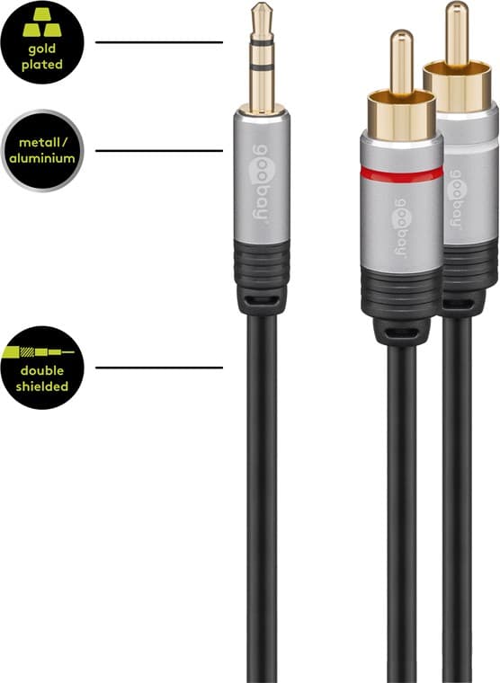 Adapterkabel för MP3-jack till RCA-ljud