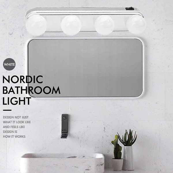 2023 Mirror Lights, Front Mirror Makeup Light, Wall Lamp, Bathroom Light Photo Front Lamp With 4 Led Bulbs And Strong Suction Cups