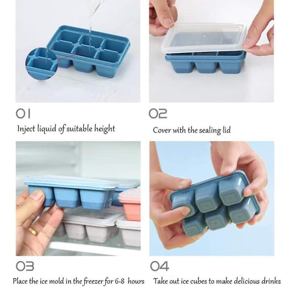 Mordely Mini Ice Cube Trays For Freezer, Small Ice Cube Molds For Cocktail