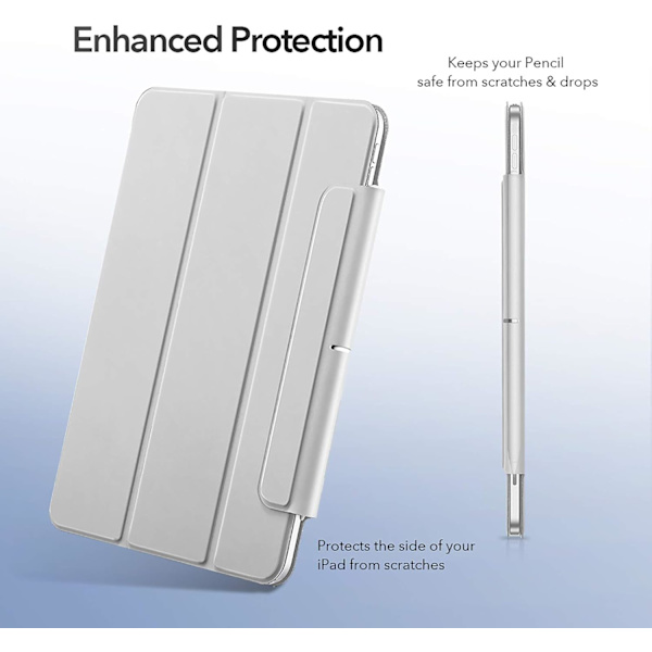 2023 New Case for iPad 8th/7th Generation 10.2 with Pencil Holder, Protective Cover with Auto Wake/Sleep, Trifold Stand for iPad 8th Gen, Gray