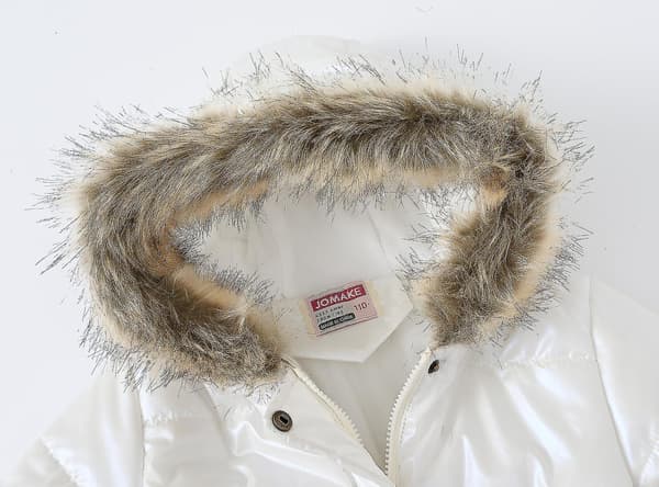 2023 Vadderad jacka för barn Lång krage Vadderad jacka med huva 150cm White
