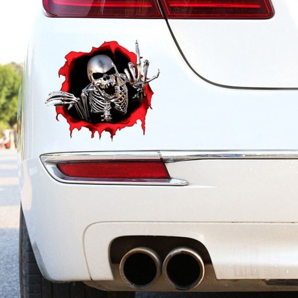 Mordely 3D Skeleton Skull Car Stickers Car Body Scratches Stickers E