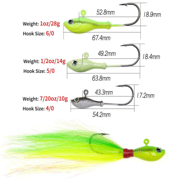 Mordely 1st Fiskedrag Sim Jigkrok 7GGRÖN GRÖN 7ggreen