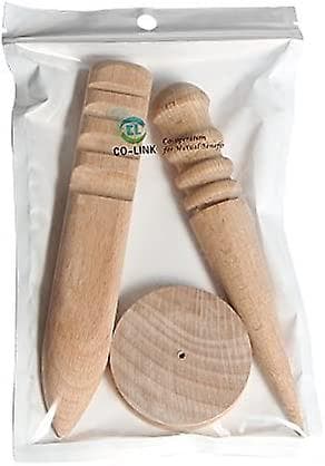 Mordely New Leather Craft Edge Slicker Round Multi-size Wood Burnisher 3 Patterns For Working Leather