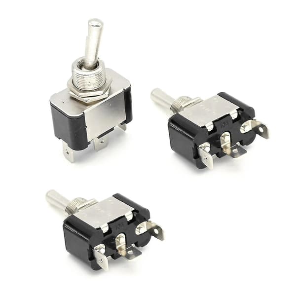 Mordely 3pcs Miniature On Off Small Spst Toggle Switch Heavy Duty 10a 3pin Switch