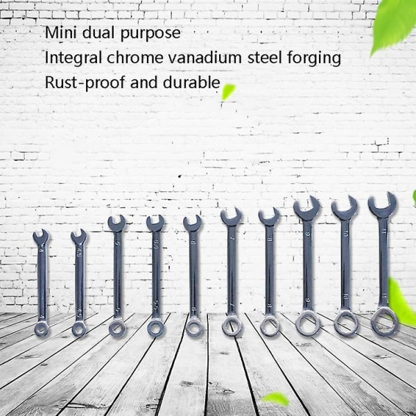 2023 10pcs/set Mini Mirror Throw Open End Wrench Torx Combination Pocket Wrench - Metric