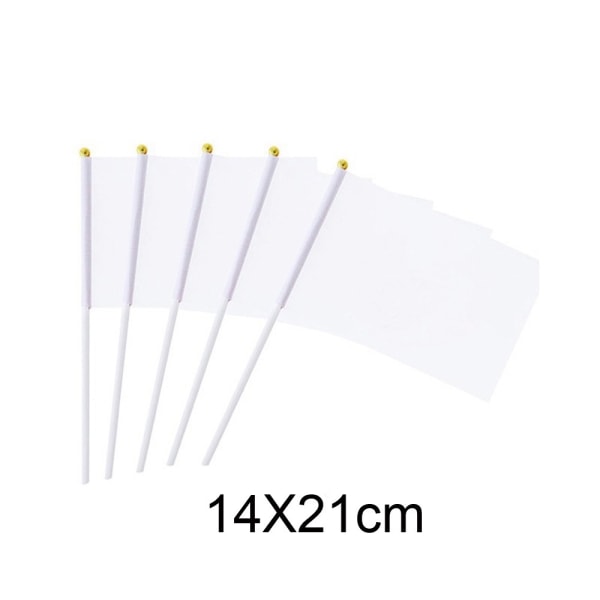 25 ST White Flag Mini Plain Blank