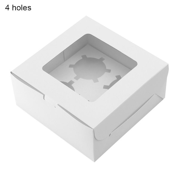 Mordely Papperspresentförpackning Cupcake Box Fodral 4 HÅL 4 holes