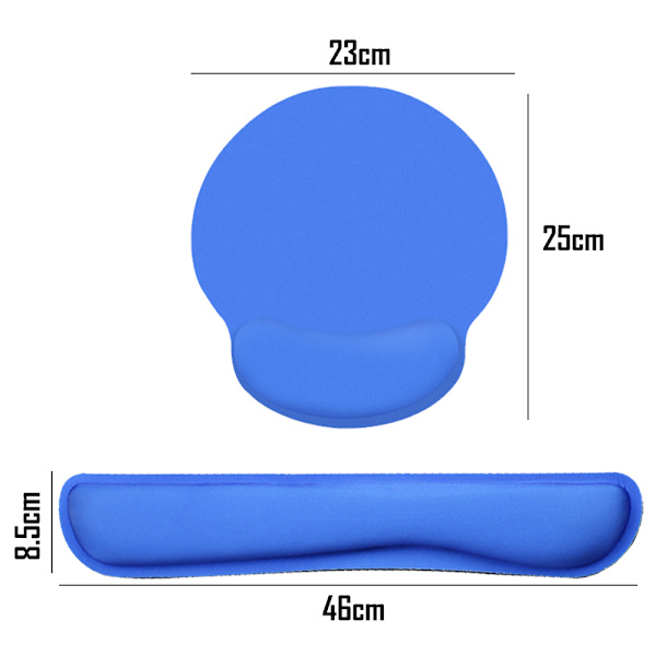 Mordely Musmatta med handledsstöd, Memory Foam tangentbordsdyna blue