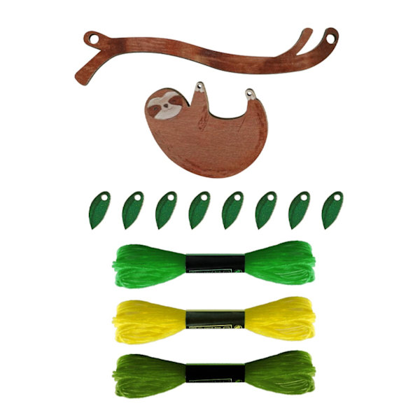 2023 3 Set Diy Sloth Pendant Compact Childlike Decorative Interesting Creative Leaf Branch Animal Pendant Home Decor