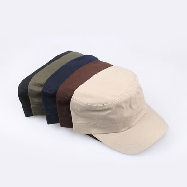 Mordely Herr Militär Cap Flat Top Caps BEIGE1 beige1