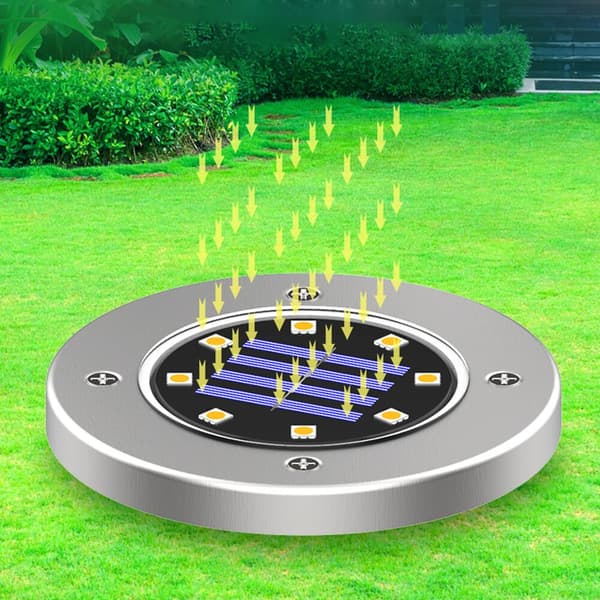 Mordely Gräsmatta Lampa Solar Ground Lights VIT White