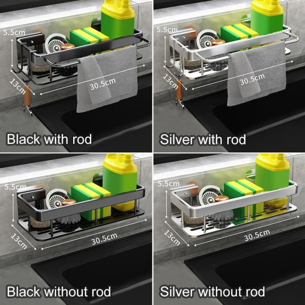 Mordely Diskbänkshållare Diskbänk Avloppsställ SVART MED STÅNG Black with rod