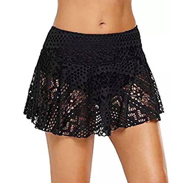 Mordely Simbikiniunderdel Spets Shorts Kjol SVART Black XL