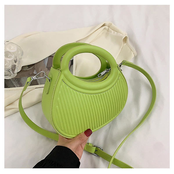 Crossbody Bags For Women Pu Handbag Small Round Bag Green)