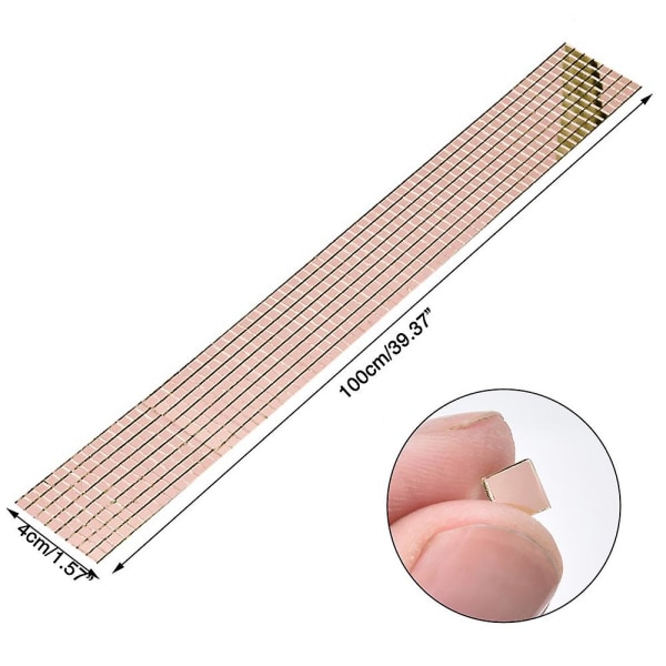 Mordely 1464pcs Self-adhesive Mini Square Glass Decorative Craft Diy Accessory Mirrors Mosaic Tiles 5mm By 5 Mm Rose gold