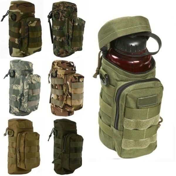 Mordely Tactical Molle Vattenflaskhållare påse Justerbar KettleBag