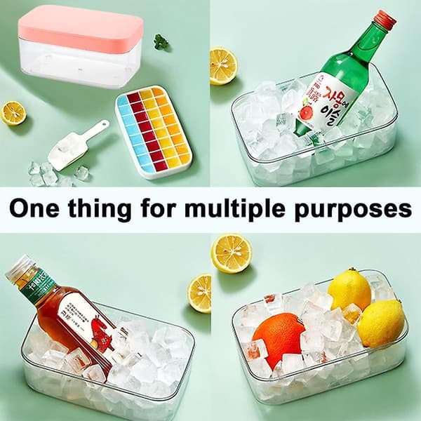 Mordely Ice Cube Tray With Lideasy To Releasesilicone Ice Cube Tray Ice Storage Box
