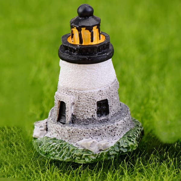 Mordely 5pcs Realistic Lighthouse Miniature Visual Delicate Resin Vivid Tiny Castle Miniatures For Bonsai
