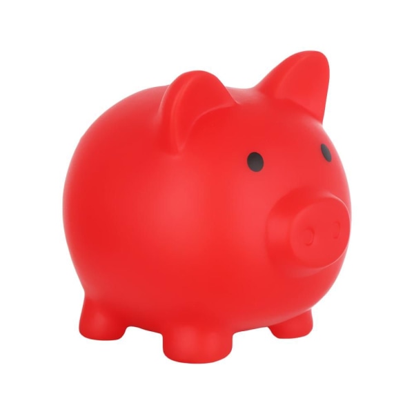 Mordely Sparkasse Tecknad grisformad Piggy Cash Bank red 10cmx8cmx9.5cm