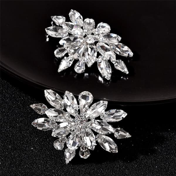 Mordely 2PCS Skodekorationer Rhinestone Sko Clip E
