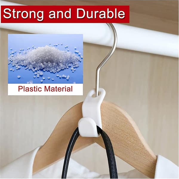 40 Pack Hanger Connector Hooks, Mini Plastic Hanger Hooks, Hanger Organizer For Wardrobe Space Saving, White