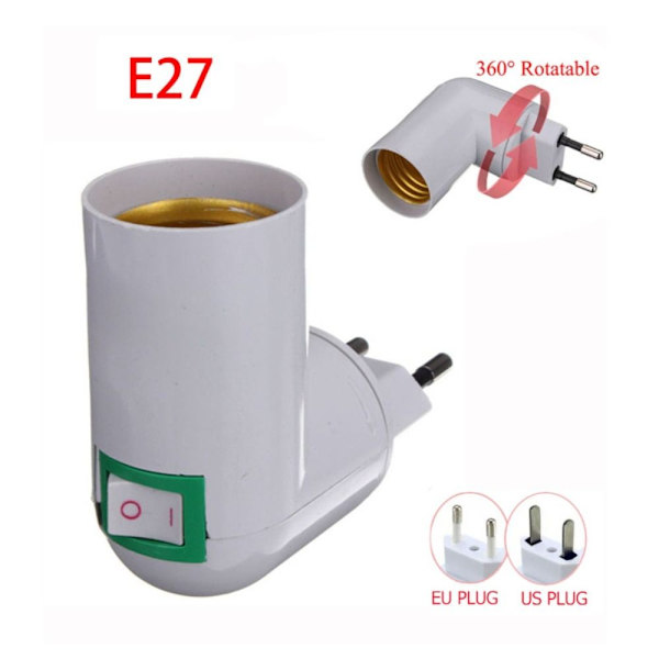 Mordely Skruvomvandlare E27 Bulb Light Base EU PLUG EU PLUG EU Plug