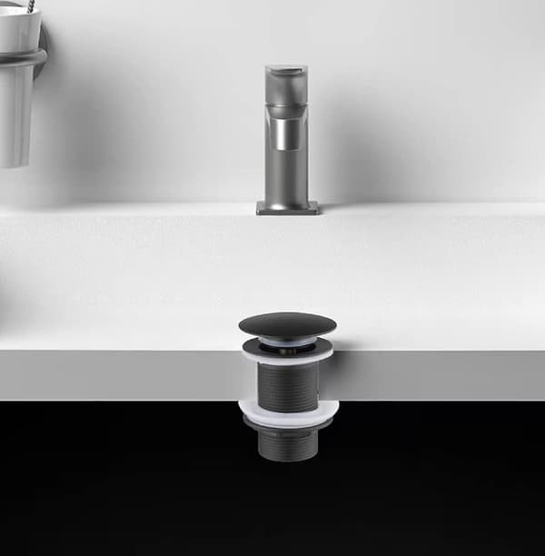 Universal Drain Plug Without Overflow - For Bathtub, Shower, Sink, Washbasin - Black