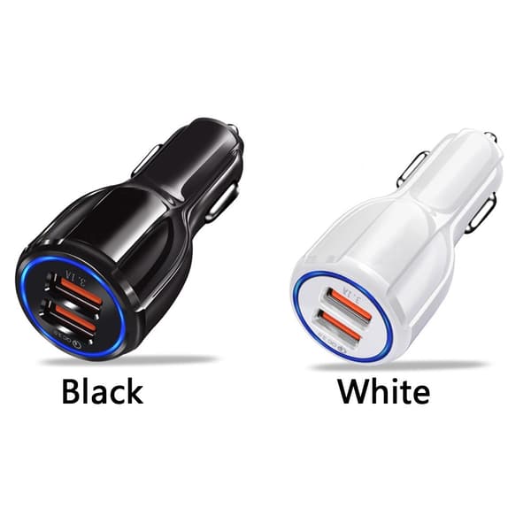 Mordely 18W 3.1A Biloplader Dual USB Hurtigopladning SORT black