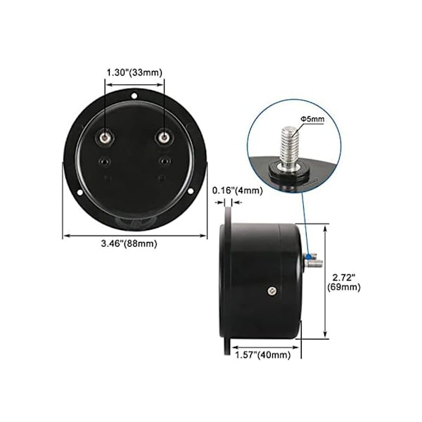 Mordely Analog panelmätare Rund DC voltmeter Volt Spänningsmätare