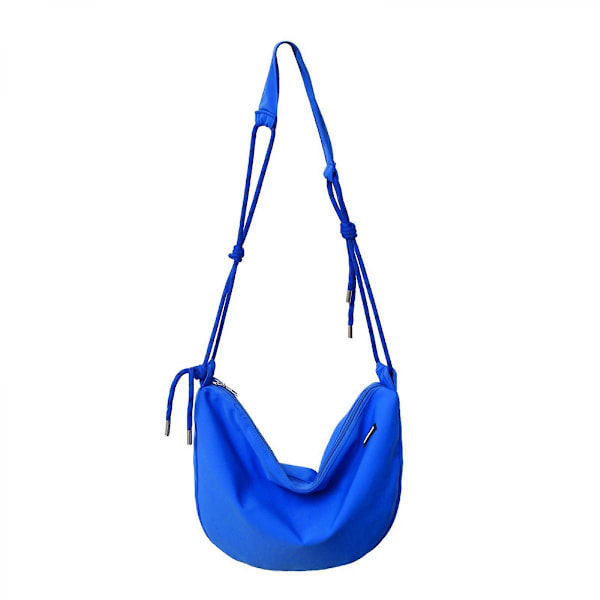 Mordely Simple Single Shoulder Messenger Bag In Solid Color Large Capacity Canvas Messenger Bags Solid Color Unisex Leisure (blue)