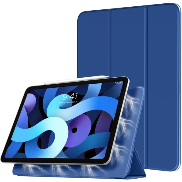 2023 New iPad 8th/7th Generation Case 10.2 with Pencil Holder, Protective Cover with Auto Wake/Sleep, Trifold Stand for iPad 8th Generation, Blue
