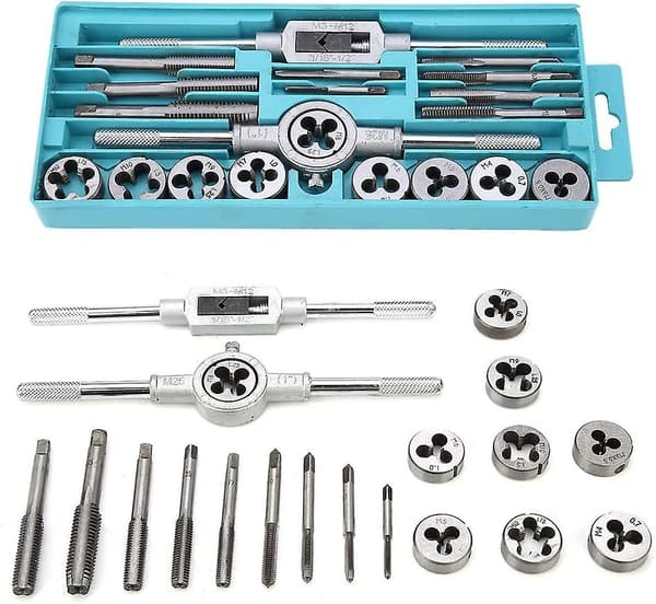 20 Pcs Tapping Tool, Taps And Dies, Thread Screw Extractors, M3-m12 Steel, With Storage Case