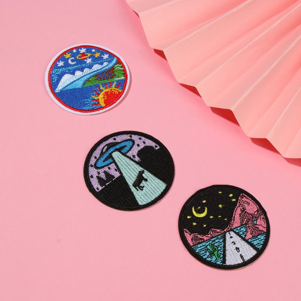 Mordely 20PCS/ Set broderade lappar Alien rymdskepp Patche plagg