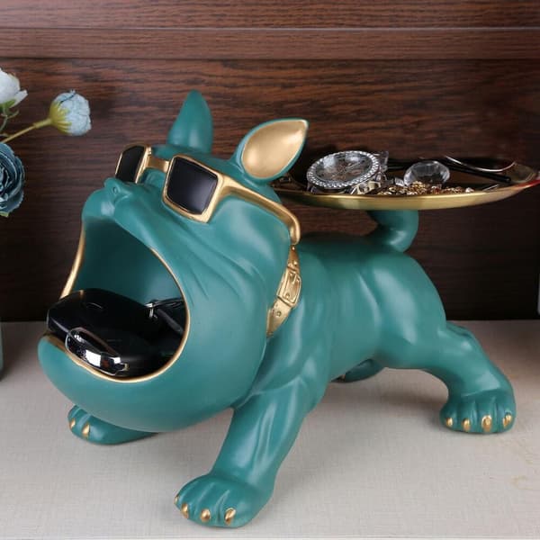 Mordely Bulldog Butler Förvaringsbricka Nyckellåda GRÅ Grey