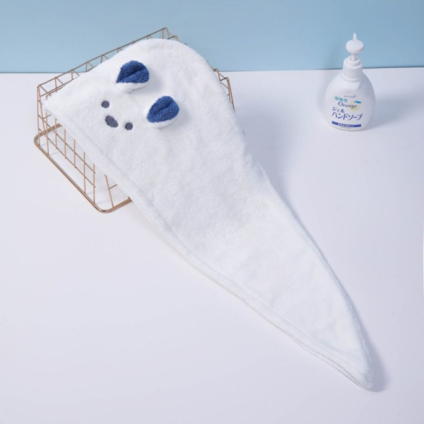 Mordely Cap Badmössa Hårtorkande Handduk VIT White